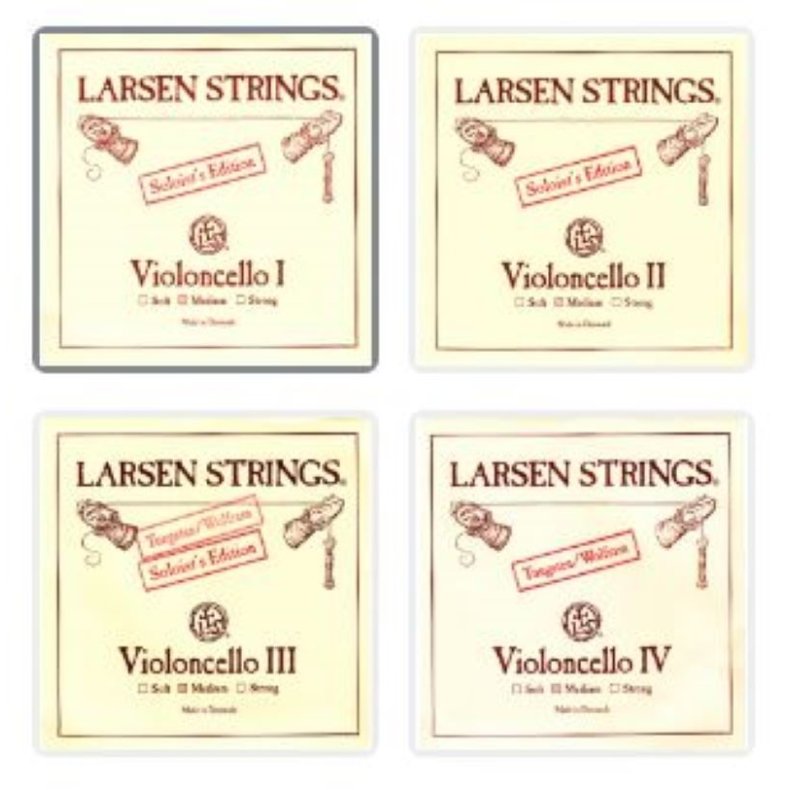 Larsen Soloist Cello st af S2034, S2035 og S2036 (A, D og G) samt S2033 (C)
