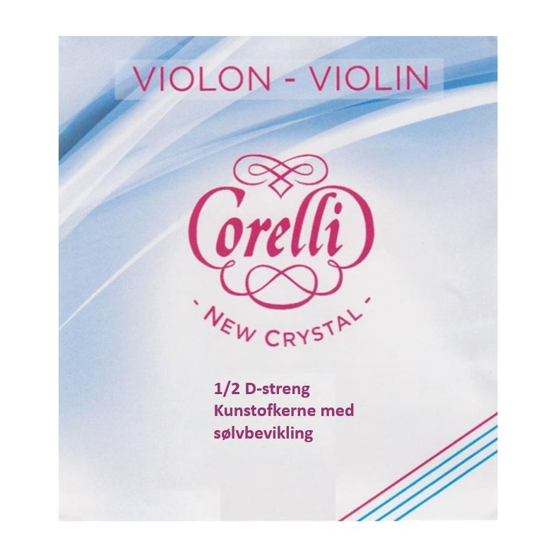 Corelli Crystal, Violin D-streng, 1/2, Medium, Kunststofkerne med slvbevikling