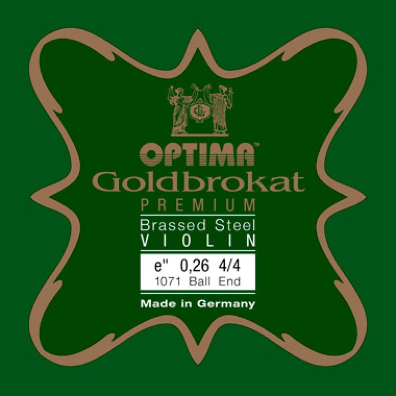 Optima Goldbrokat, Premium brassed, Violin E-streng, Stl m. kugle