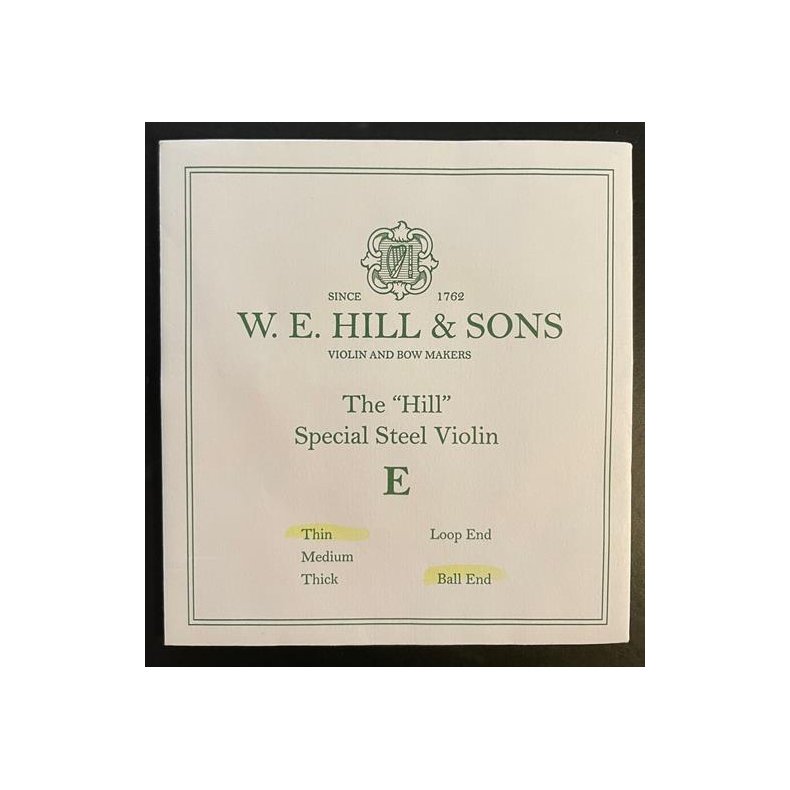 <br>W.E. Hill & Sons, Violin E streng med kugle<br>